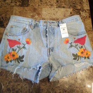 Levis 501 Floral Shorts